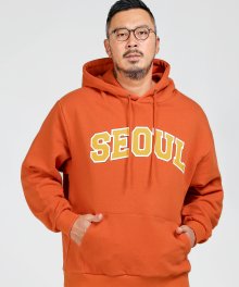 서울 양기모 후드티 다크오렌지