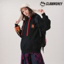 클라우머니(CLAW MONEY) 파이어 기모 후드 티셔츠 BK