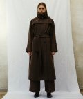 DOUBLE WOOL COAT IN BROWN