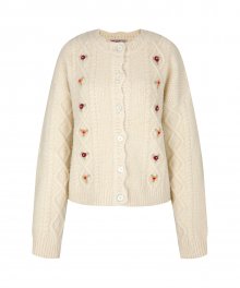 flower cable cardigan