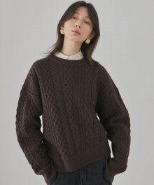 Maty Cable Knit_Brown_Brown