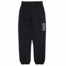 STITCH LOGO SWEAT PANTS-BLACK