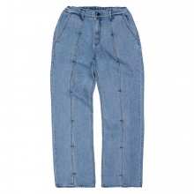 LAYERED PIN TUCK JEANS-BLUE