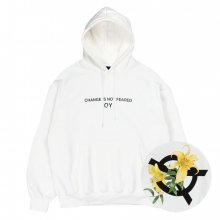 FLOWER LOGO HOODIE-WHITE