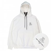 ZIPPER POLA HOODIE-WHITE