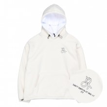 FLEECE DOUBLE HOODIE-IVORY