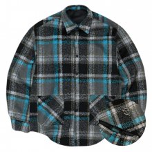 OVERSIZE WOOL CHECK SHIRTS-BLACK