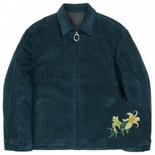 CORDUROY FLOWER LOGO JACKET-GREEN