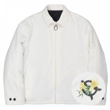 CORDUROY FLOWER LOGO JACKET-IVORY