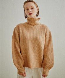 LONGSLEEVE TURTLENECK MERINO WOOL100 KNIT-PULLOVER CHARCOAL CAMEL (AESW0F010CM)