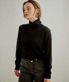 LONGSLEEVE TURTLENECK ALPACA KNIT-PULLOVER BLACK (AESW0F003BK)