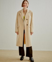 WOOL CASHMERE TAILORED COAT LIGHT BEIGE (AECO0F002I1)