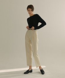 20W TAPERED VOLUME COTTON PANTS (WARM IVORY)