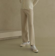 double weaving knit wool pants (light beige)