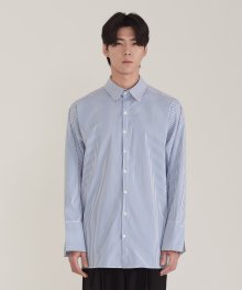 [A PAPER CUT × DiG] 슬릿 슬리브 셔츠 블루