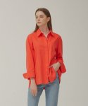 포지티브 바이브(POSITIVE VIBE) Oversized cotton shirt (Scarlet)