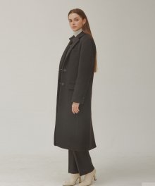 Oversized classic single button coat(Black)