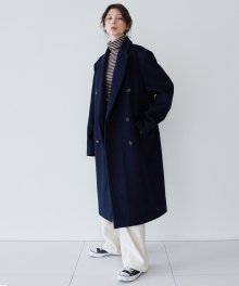 LTG7 DOUBLE-BREASTED WOOL COAT(NAVY)