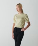 포지티브 바이브(POSITIVE VIBE) Voluminious sleeve semi mock neck t-shirt (Olive)