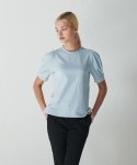 포지티브 바이브(POSITIVE VIBE) Voluminious sleeve semi mock neck t-shirt (Sky Blue)