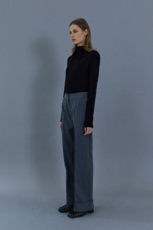 Jeanne wool denim pants (Blue grey)