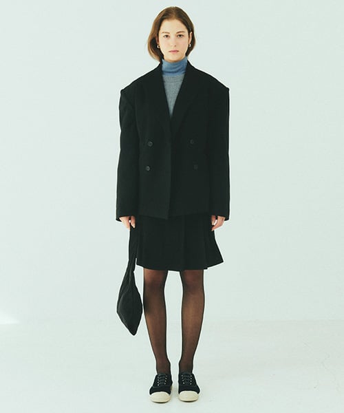 SET UP WOOL DOUBLE JACKET углерод