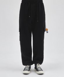 G.I cargo wide trousers BLACK