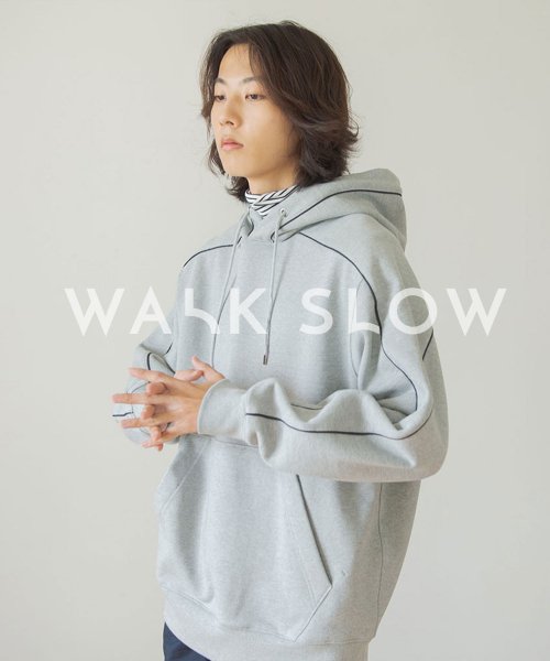워크슬로우(WALKSLOW) 슬로우 시그니쳐 파이핑 후디 [멜란지그레이] - 19,900 | 무신사 스토어
