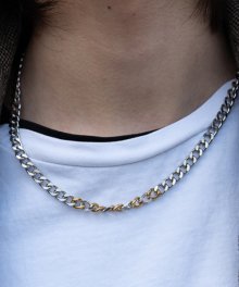 [써지컬스틸] BR02 Gold and siver mix chain necklace