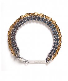 [써지컬스틸] BR16 Gold and sivler layered bracelet