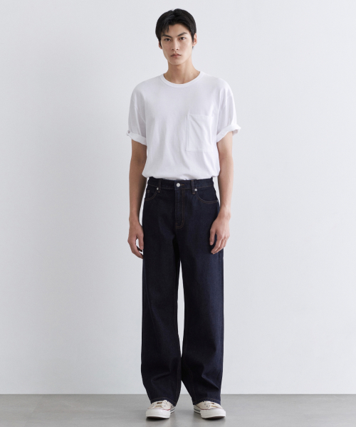 MUSINSA | MUSINSA STANDARD WIDE DENIM PANTS [DEEP INDIGO]