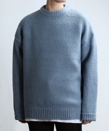 CRATER NECK KNIT (DOWN BLUE)