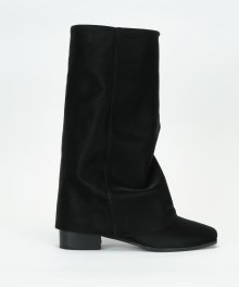 Wrinkle Leather Boots (Black)