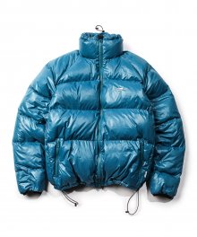 Glossy Puffer Down Jacket -Turquoise-