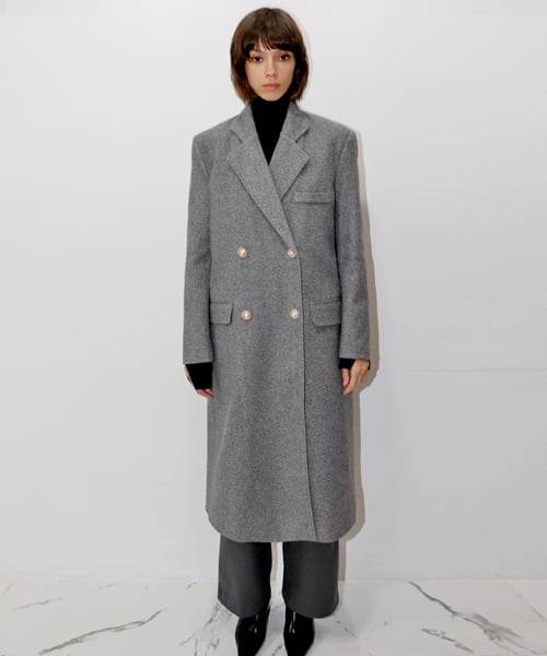 헤링본 그레이 롱코트 _Herringbone Gray Long CT