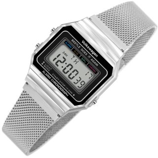 폭스바겐 와치(VOLKSVAGEN WATCH) 레트로 디지털 메쉬밴드 클래식 손목시계
