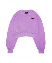 Woman Overfit Crop Circle Logo Sweatshirt - Purple