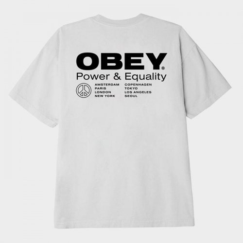 오베이(OBEY) (165262397) 파워 앤드 이퀄리티 반팔티 WHITE - 59,000 | 무신사 스토어