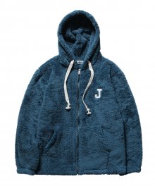J logo fleece ZIP-UP Hoodie DEEP BLUE