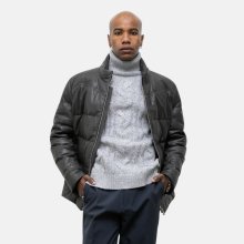 Wool Cable Turtleneck Knit (GRAY)