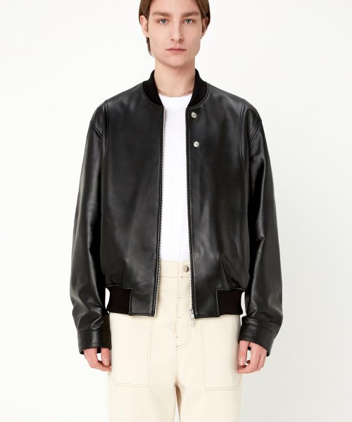 MUSINSA | DOFFJASON OVERSIZED LAMBSKIN MA-1 JACKET