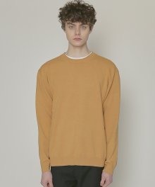 DWS SOFT BASIC ROUND SWEATER(MUSTARD)