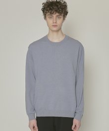 DWS SOFT BASIC ROUND SWEATER(ASH BLUE)