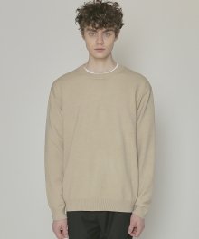 DWS SOFT BASIC ROUND SWEATER(SAND)