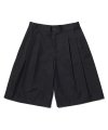 TWO-TUCK CROPPED PANTS - BLACK