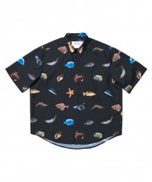 OCEAN FRIENDS SHORT SLEEVE SHIRTS - BLACK