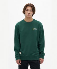 N211USW910 폴하스 베이직 스몰 로고 맨투맨 티셔츠 BOTANICAL GARDEN GREEN