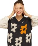로씨로씨(ROCCI ROCCI) Flower V Neck Knit Vest [NAVY]