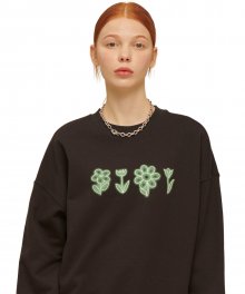 Flower Drawing Sweatshirt [CHARCOAL]