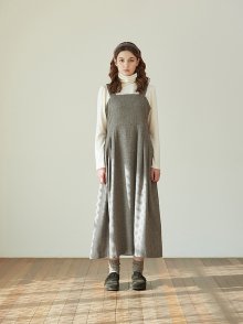 Herringbone Wool Blend Dress - Brown